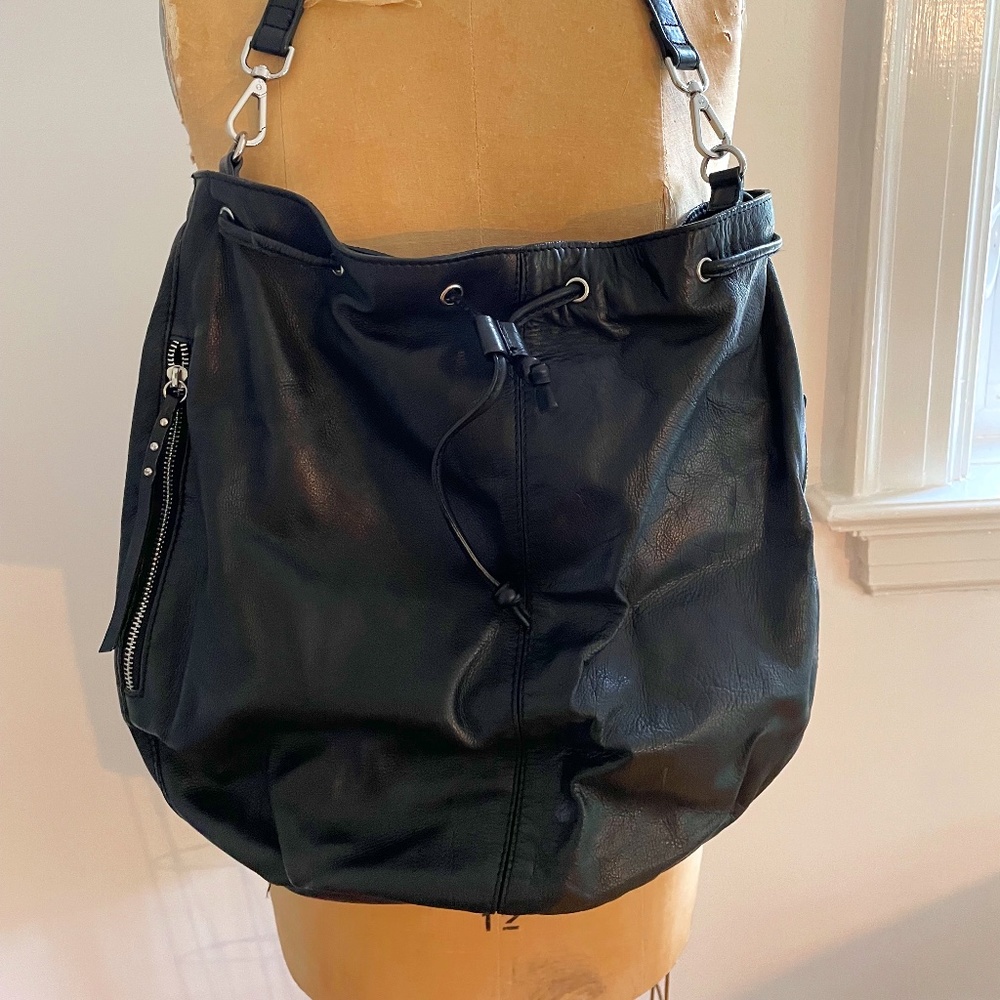 Black leather ZARA bag